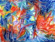 Original Painting on paper, WINTER ABSTRACTION, 12"x9", signed, colored pencils