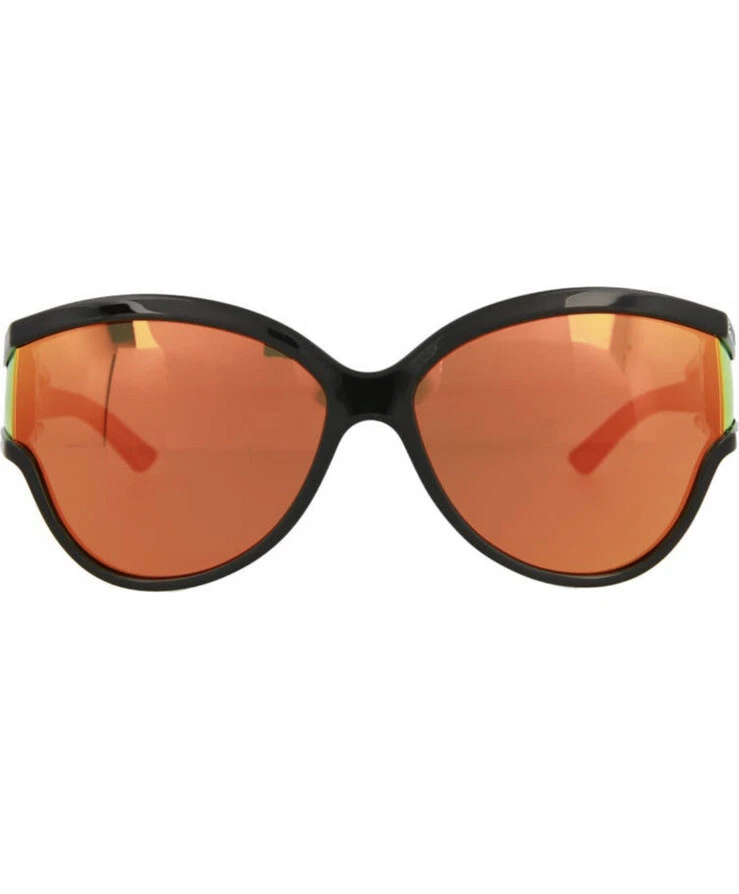Óculos de sol Balenciaga 63mm escudo preto laranja novo com etiquetas
