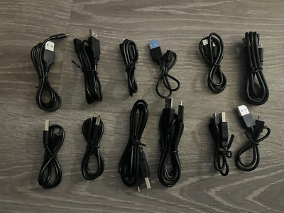 [LOT of 12]  Micro USB Charger Sync Data Cables, all between 1 and 3 feet long