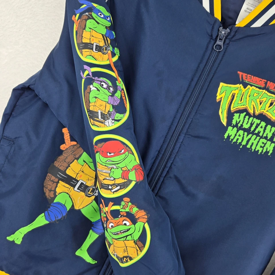 Chaqueta de bombardero TMNT Teenage Mutant Ninja Turtles para niños talla 10/12 Mutant Mayhem Foto 3 de 4