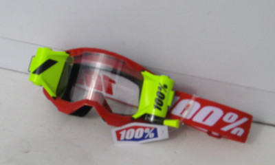 100% Strata 2 Brille mit Roll Off System mit 2 Rollen Schutz Film Rot.