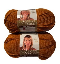  2 LION BRAND VANNA'S CHOICE YARN IN RUST 4 DISCONTINUED ACRYLIC 170 YDS