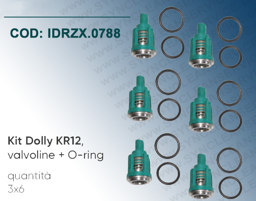 Kit Dolly KR12 Idrobase ZX.0788 | Valvole e O-Ring per Pompe Kränzle