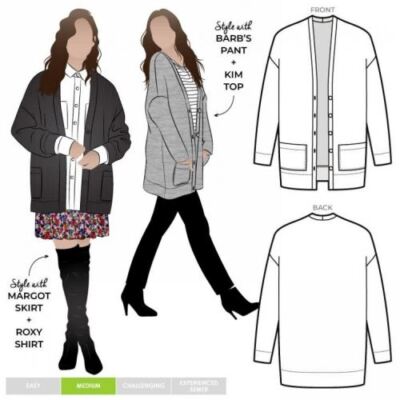 Style Arc Schnittmuster Sabel Boyfriend Strick Cardi Gr. 18-30