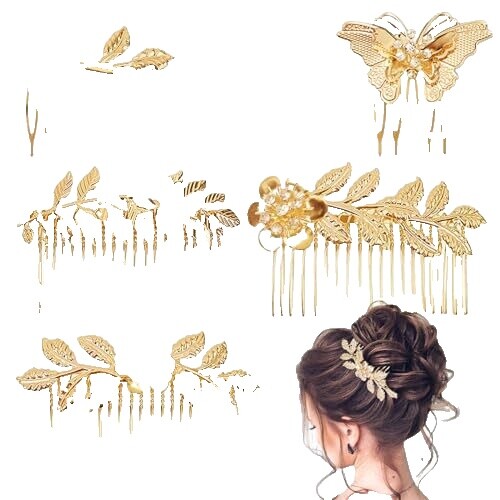 Vintage & Modern Gold & Silver Tone Butterfly Hair Clip, Pin 