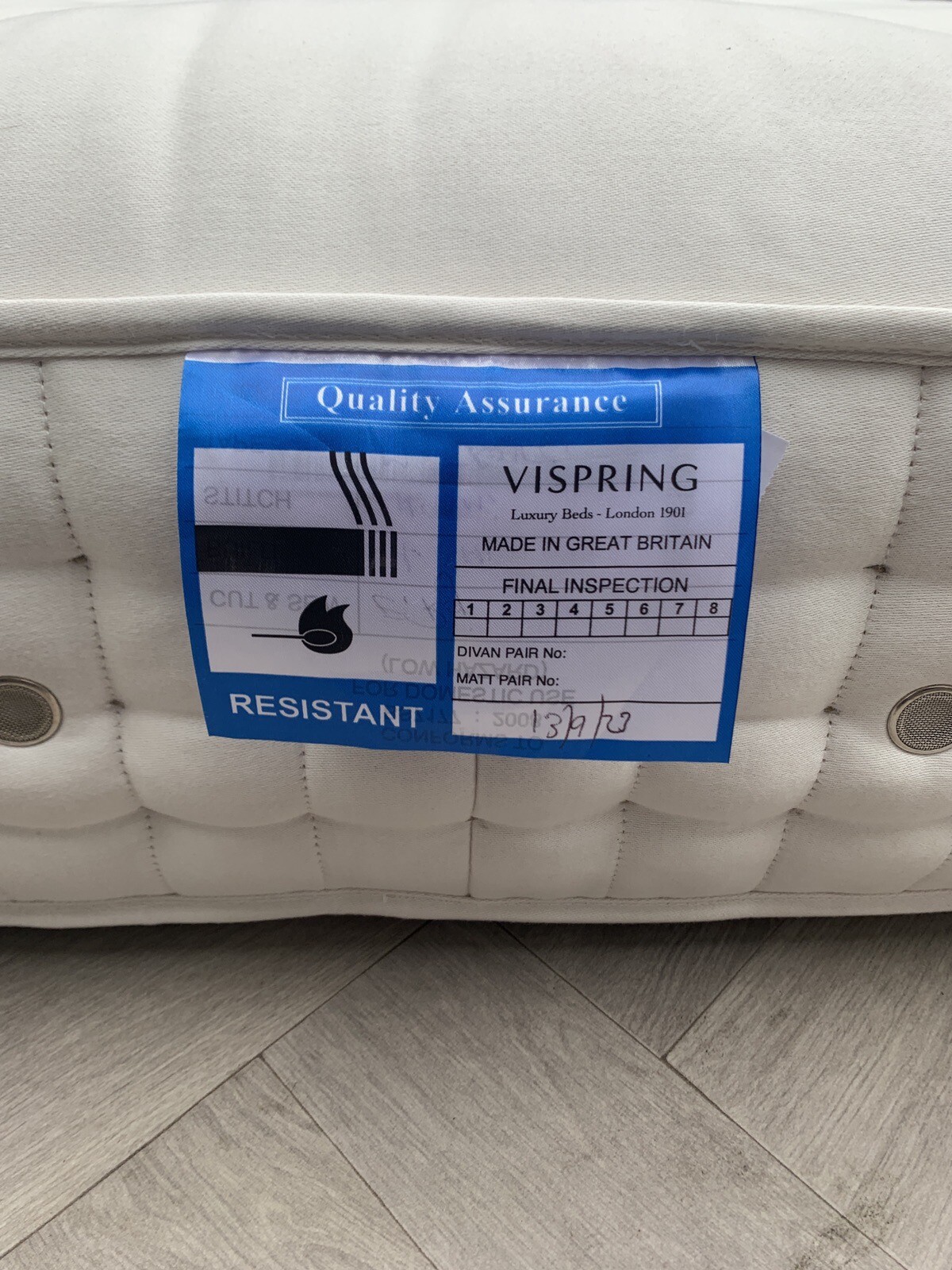 Vispring Fursdon Supreme Pocket Spring Mattress Medium Tension, King