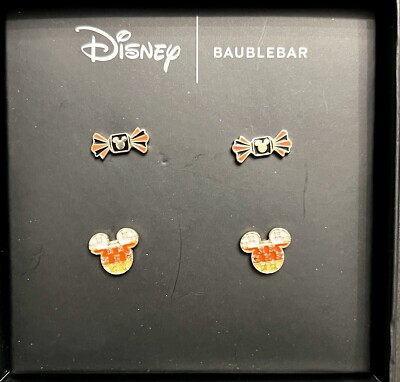 Disney X Baublebar Mickey Mouse Candy Corn Halloween Stud Earrings NEW
