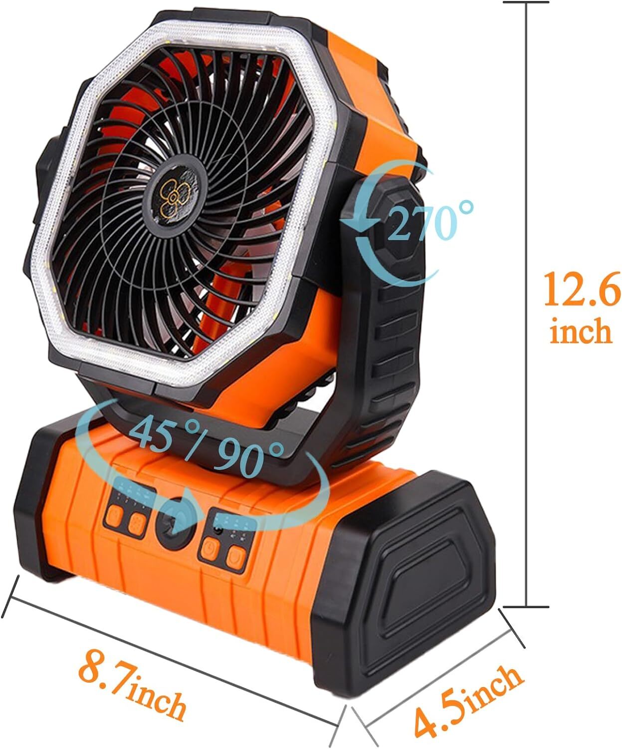 Up To 138 Hours Battery Powered Portable Outdoor Camping Fan w/ Remote ...