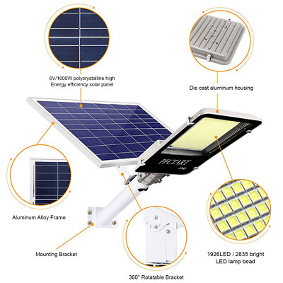 1600W Solar Street Light Outdoor Waterproof Solar Parking Lot Light Dusk to Dawn