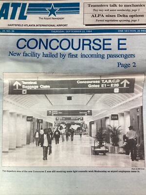 Atlanta GA Airport Newspaper 1994 ATL Ads! Concourse E ALPA DTS