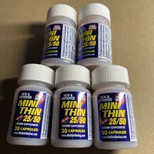 5 30ct Mini Thin 25/50 2 Way Extra Extreme Energy Weight Loss Focus 150 PILLS!