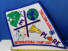 GIRL GUIDES CANADA PATCH TRILLIUM AREA INTERNATIONAL CAMP 2000EXPLORE BADGE