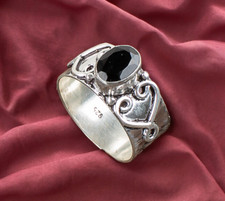 Natural Black Onyx Gemstone 925 Sterling Silver Ring All Size Birthday Gift DU