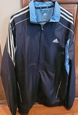 Adidas Climaproof Zip Jacket Mens Mesh Lined Long Sleeve Navy Blue Size L