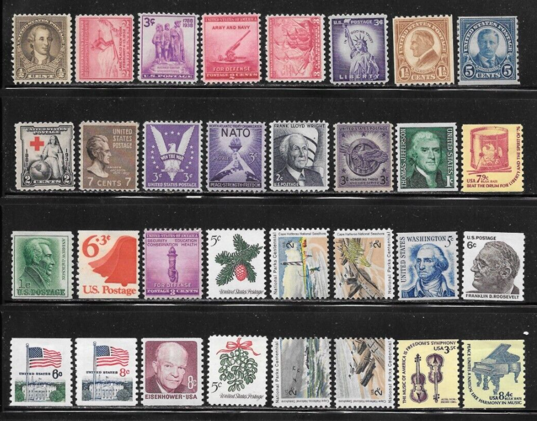Lot of 32 Mint US Stamps (Lot L979) eBay
