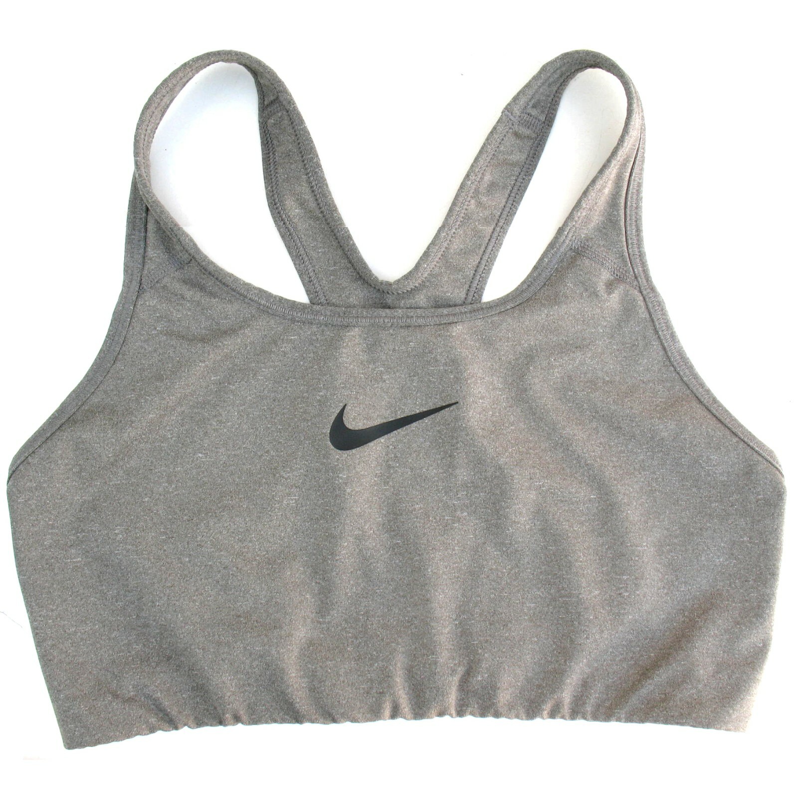 Nike Sports Bra Dry-Fit Racerback Pullover Lightweight Gray Medium Support Sz L-image
