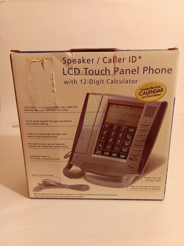Speaker/CallerID LCD Touch Panel Phone With 12-Digit Calculator Brand New In Box - Picture 2 of 7