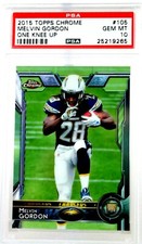 Topps Chrome Chargers RB Melvin Gordon Rookie Card RC PSA 10 MINT One Knee Up