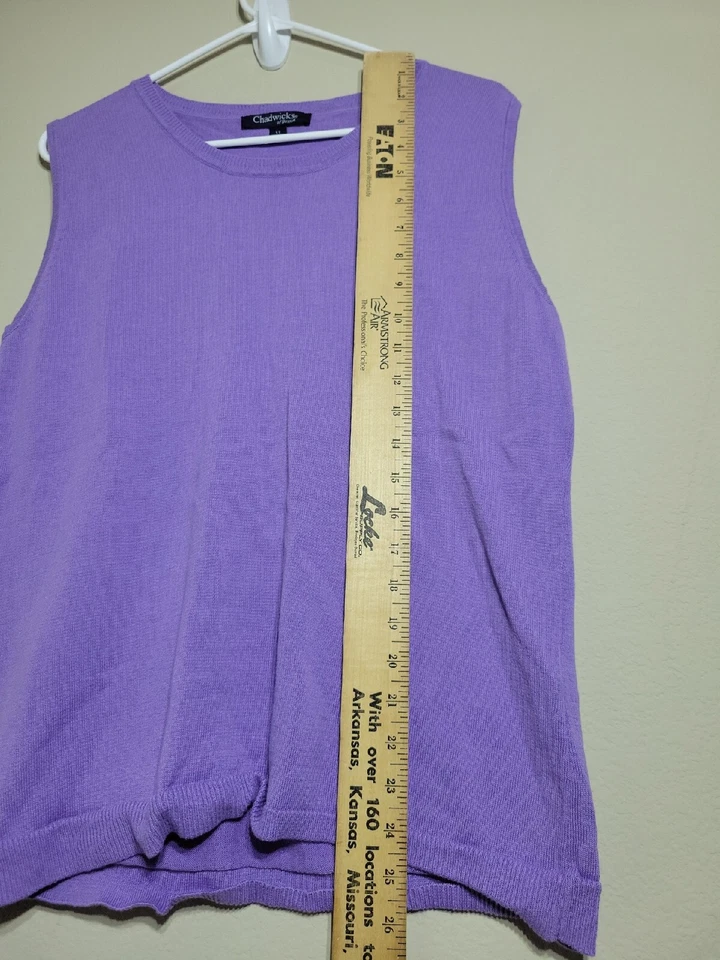 Chaleco Suéter de Golf Chadwicks of Boston Púrpura Mujeres LT Algodón Mezcla Viscosa Foto 3 de 4