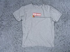 Camiseta Iron Hombre Mujer Grande Gris Informal Top Cómics Manga Corta Cuello Redondo