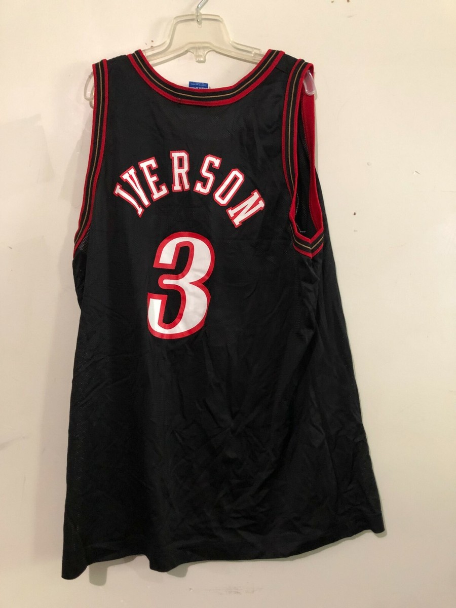 Sixers #3 Iverson Red Black NBA BasketBall Active Men Tank