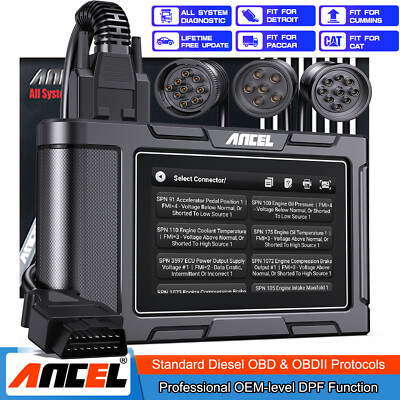 ANCEL Heavy Duty Truck Scanner DPF Regen Diesel Diagnostic Tool Oil Light Reset
