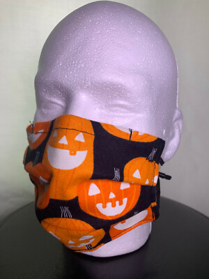 Extra Large Halloween Face Mask Pumpkin Glow In the Dark Cotton Comfortable