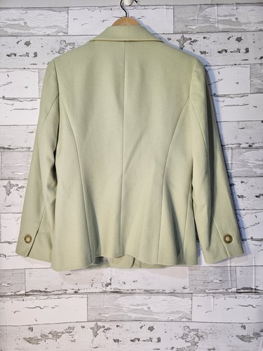 Talbots Vintage Wool Cashmere Womens Blazer Petite 8 Mint Green - Picture 2 of 10