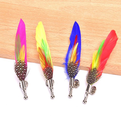 Handmade Peacock Pheasant Feather Brooch Hat Lapel Pin Suit Wedding Accessori.Z8 - Picture 7 of 21