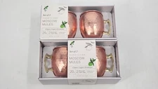 2 Boxes NEW Pure Copper Moscow Mule Mugs Hammered 20oz Each