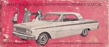 1963 Ford Fairlane Registered Owners Manual First Edition User Operator Guide