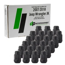 Black Lug Nuts | 2007-2018 Jeep Wrangler JK | Factory Wheels