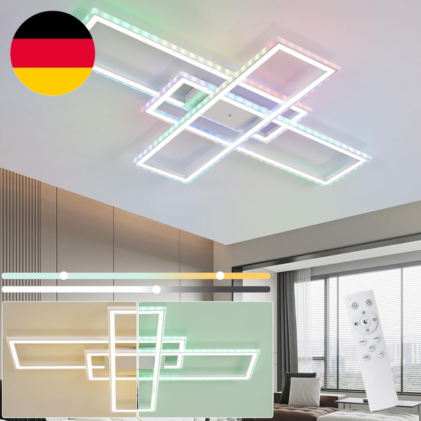 Homefire Deckenlampe Led Deckenleuchte Wohnzimmer - Wohnzimmerlampe Rgb Farbwech-image
