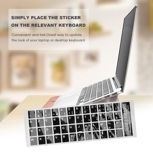 Weisse Buchstaben Franzoesisch Azerty-Tastatur-Aufkleber-Abdeckung Schwarz 3669 - Bild 5 von 8