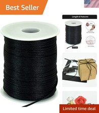 2mm x 110 Yards Black Nylon Cord Satin String for Bracelet Jewelry Making Rat...
