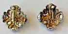 Vintage Large Statement Multicolor Cabachon Rhinestone Clip Earrings  Gold Tone — photo 2