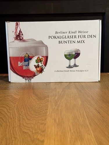 NEU in OVP 2 BERLINER KINDL "BERLINER-WEISSE-GLÄSER" Junge blau, Pokalglas - Bild 2 von 3