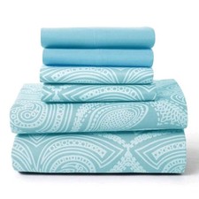Deep Pocket 6 Piece Bed Sheets Set 1800 Series Luxury Comfort Paisley Sheet Set