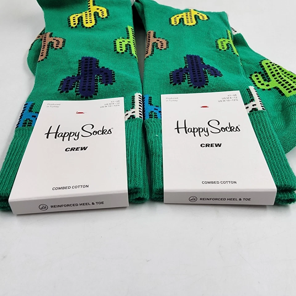 Calcetines Happy Socks Cactus Crew para hombre M 8-12 verde multi - 2 pares Foto 3 de 4