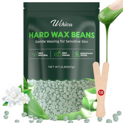 Hair Removal Wax, 2lb Wax Beads for Sensitive Skin, With Pure Aloe Vera, BX-1