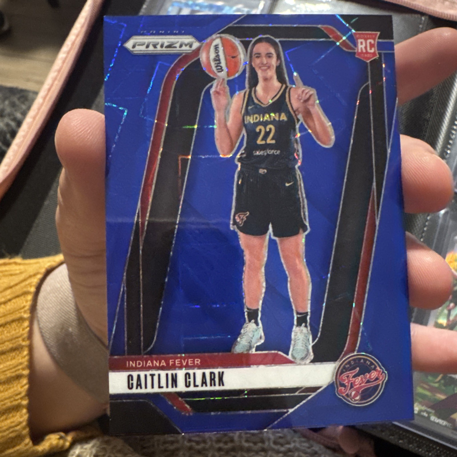 2024 WNBA Prizm Caitlin Clark RC Variation Blue Velocity No. 145