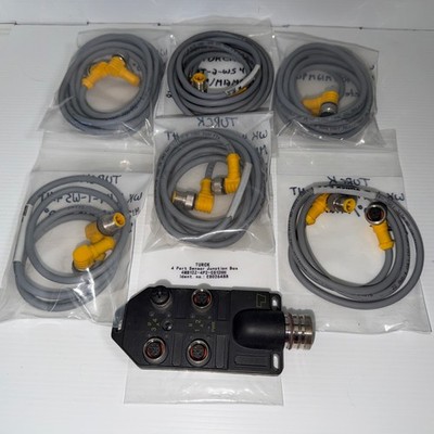 Turck M12 QD Cables And Junction Box Used Lot