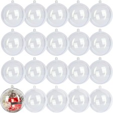 20 Pack Clear Plastic Fillable Ornament Ball 3.93''/100mm 3.93''/100mm,