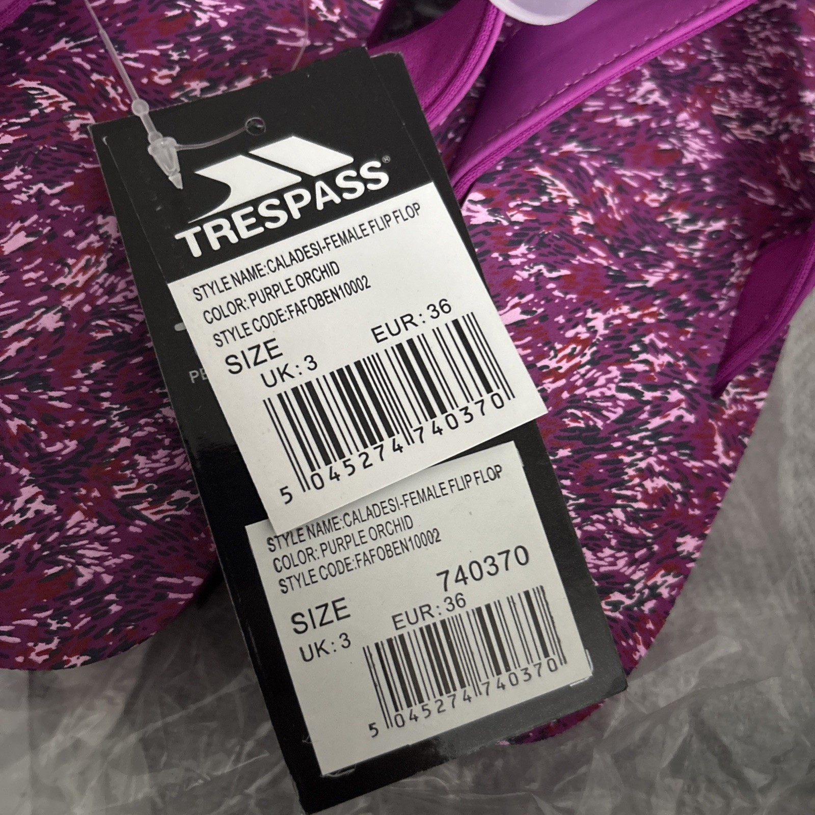 Trespass Women Caladesi Flip Flops Purple Size3/4/8 BNWT £5 Each 5+6+7 sold out image 2