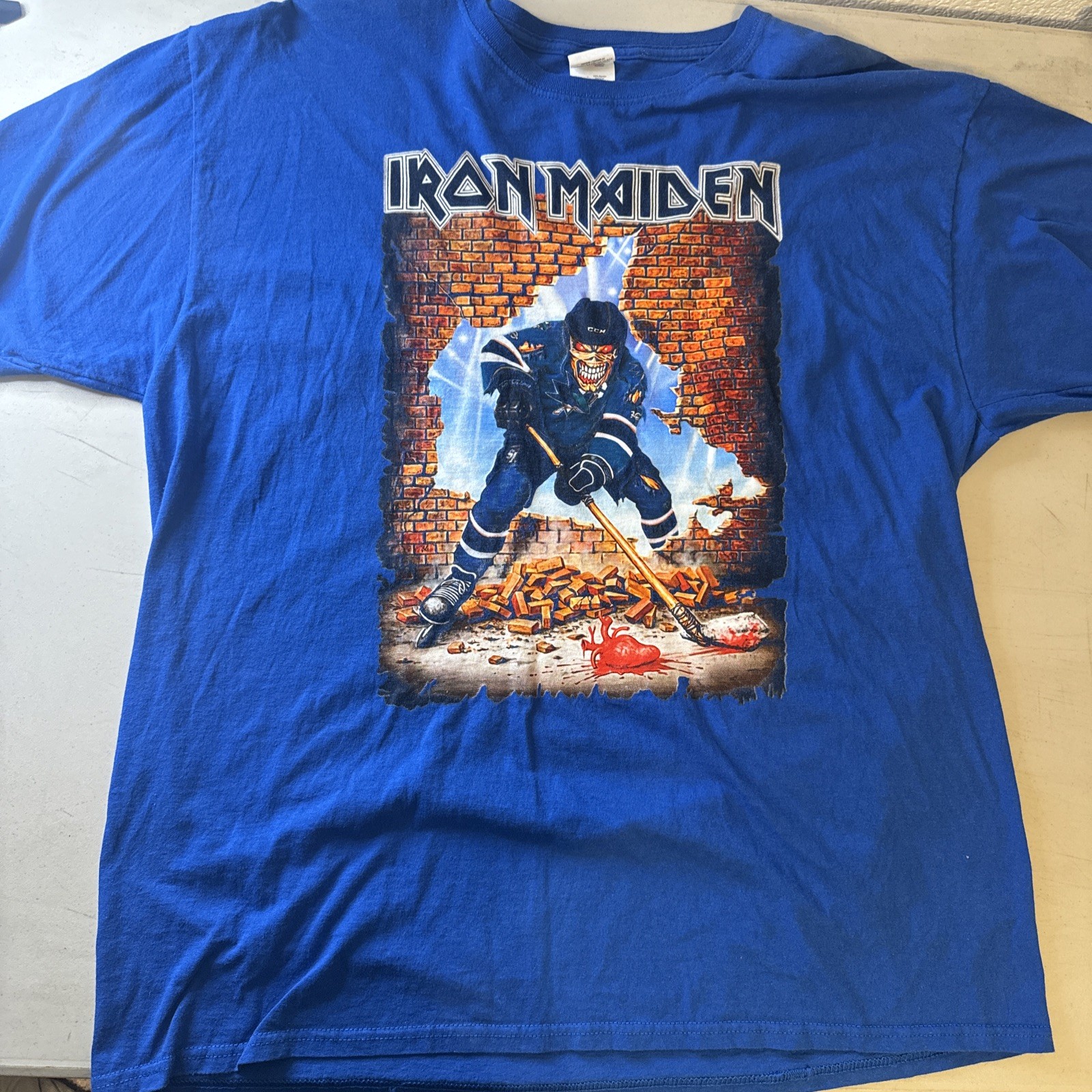 IRON MAIDEN Book San Jose Sharks t shirt XL Hockey Eddie Event Dates