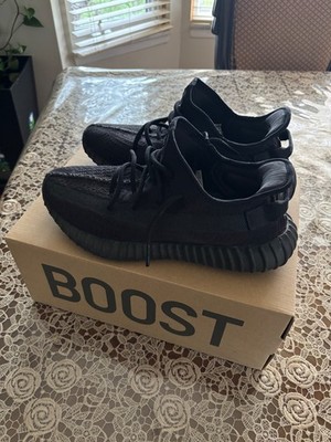 Adidas Yeezy Boost 350 V2 Onyx Size 10 Mens Black GX3791 Worn 2x OG Box Clean