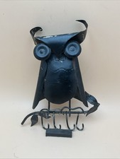 Vintage Metal Owl Hanging Key Ring Holder Rac...