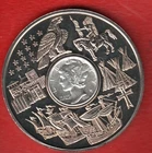 American Currencies Commemorative Medal With DIME MERCURY 1936 S SILVER
