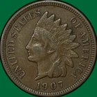1907 Indian Head Cent Extremely Fine XF Coin #38572