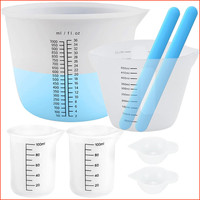 Silikon Messbecher Set 100Ml-1000Ml 6 StüCk Mit RüHrstäBchen FüR Epoxidharz DIY